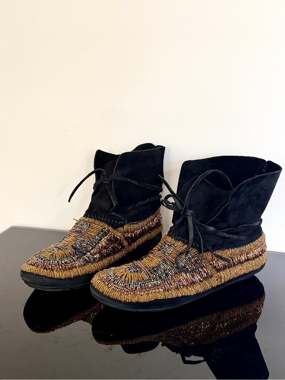 House of Harlow Madison Beaded Moccasin Boots
